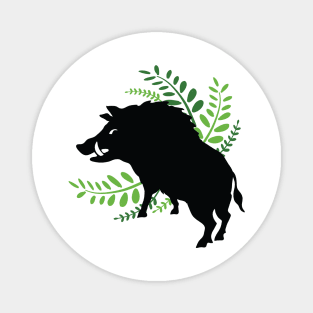 Wild Boar and Fern Design Magnet